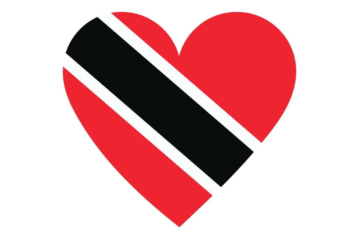 Herzflaggenvektor von Trinidad und Tobago auf weißem Hintergrund. vektor