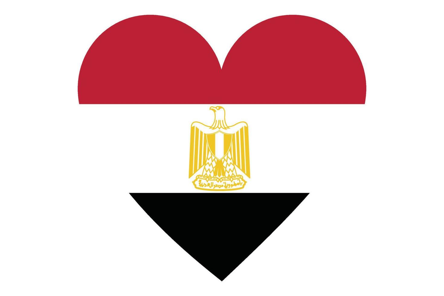hjärta flagga vektor av Egypten på vit bakgrund.