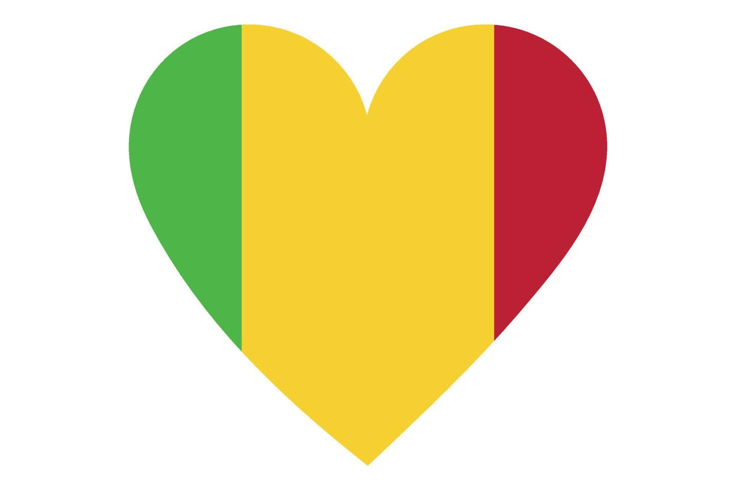 Herzflaggenvektor von Mali auf weißem Hintergrund. vektor