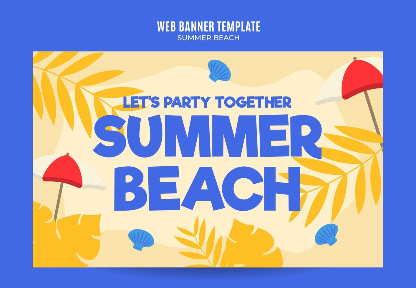 Sommertag - Strandparty-Webbanner für Social-Media-Poster, Banner, Weltraumbereich und Hintergrund vektor