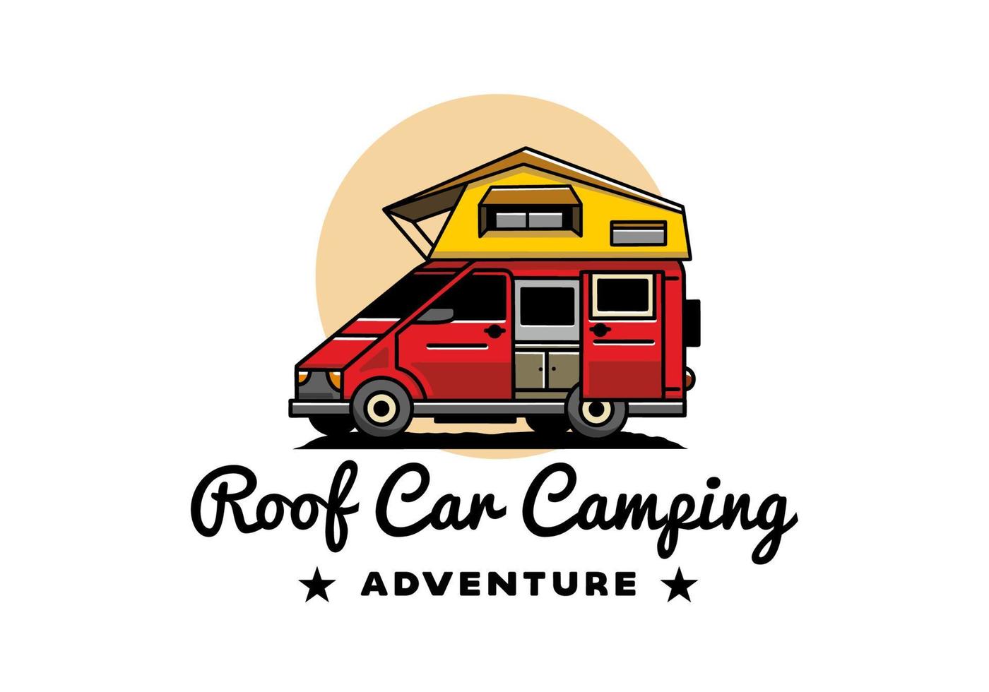 camping auf dachautoillustrationsdesign vektor