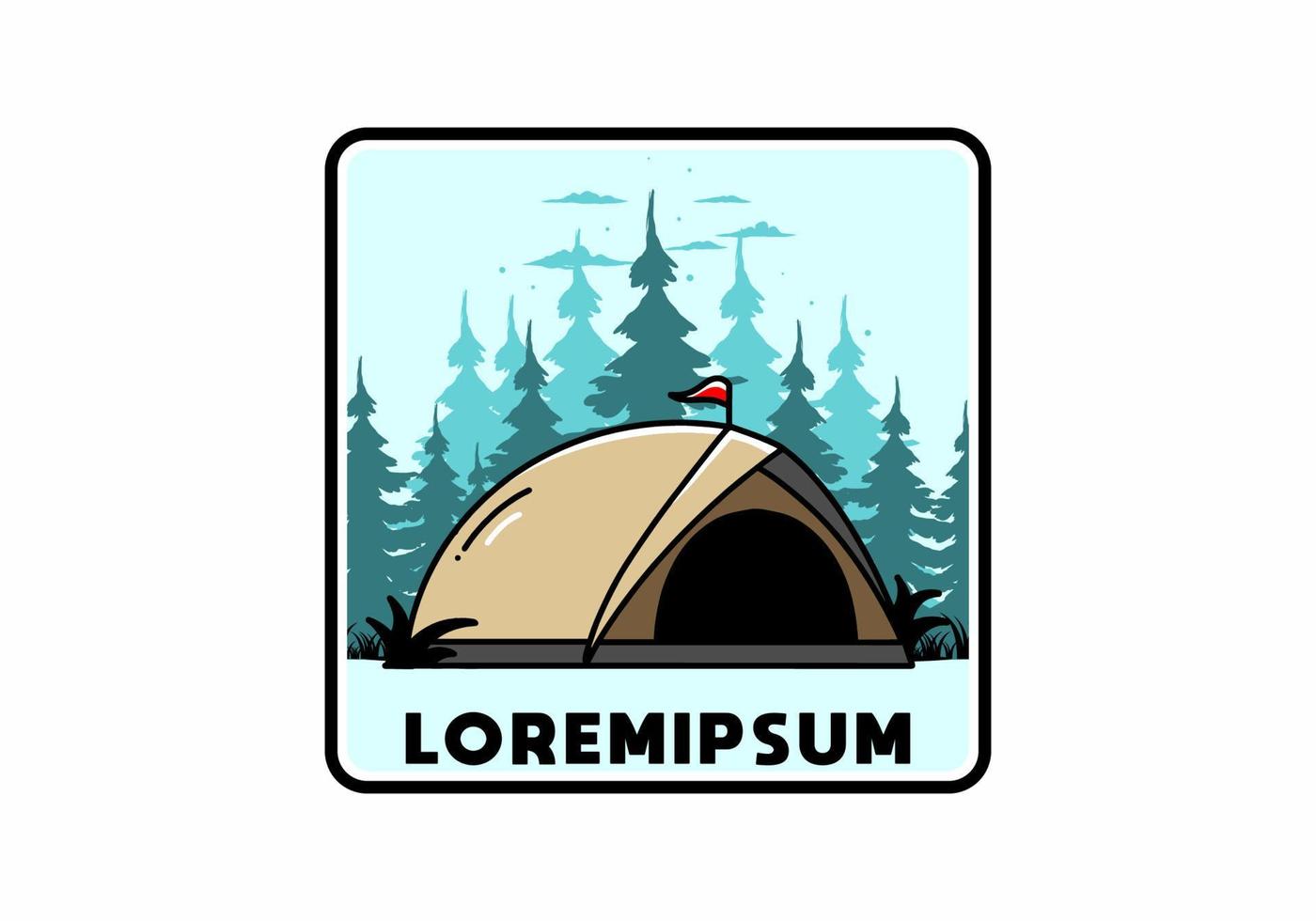 kupoltält camping illustration badge design vektor