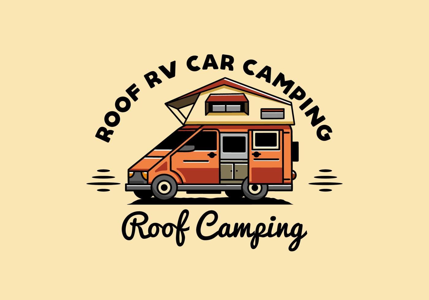 camping på taket bil illustration design vektor