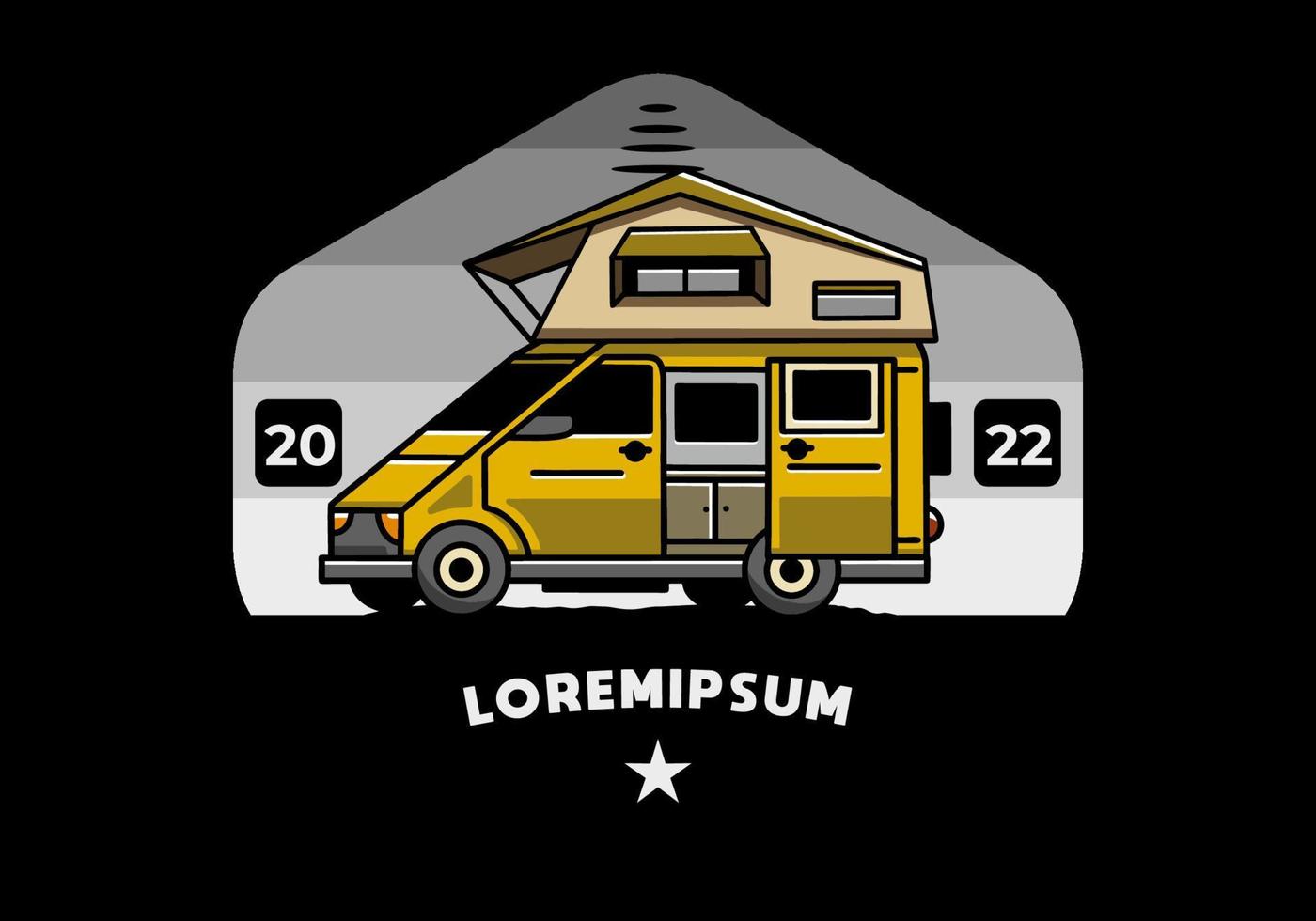 camping auf dachautoillustrationsdesign vektor