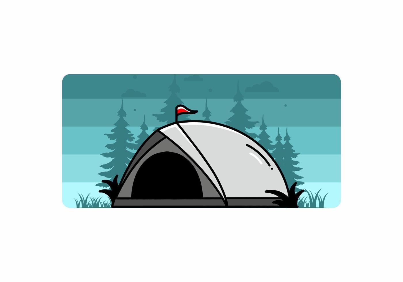 kupoltält camping illustration badge design vektor