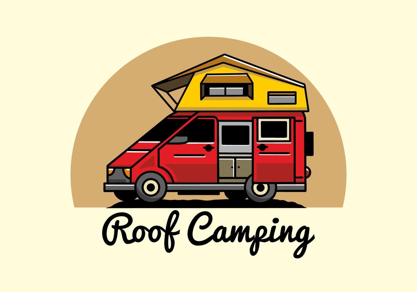 camping på taket bil illustration design vektor