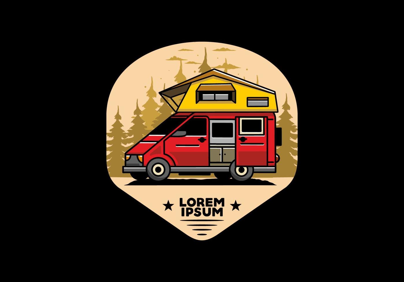 camping på taket bil illustration design vektor