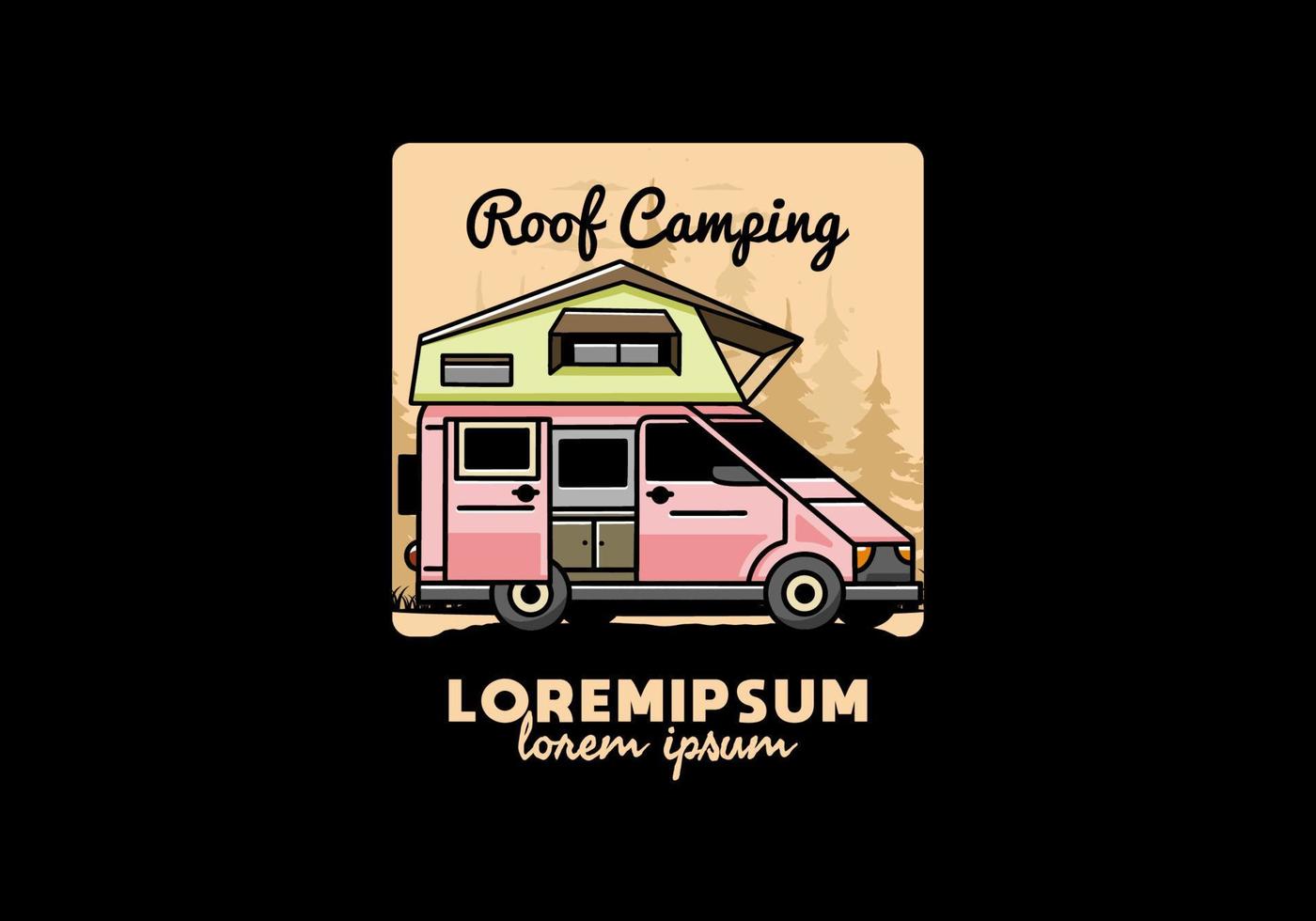 camping auf dachautoillustrationsdesign vektor