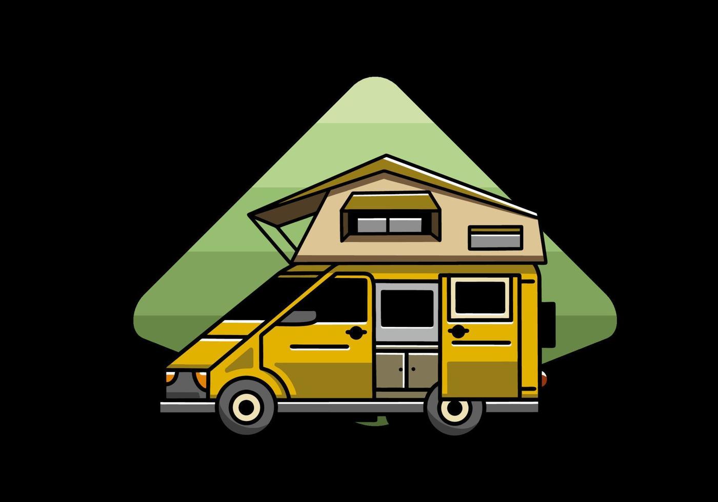 camping auf dachautoillustrationsdesign vektor