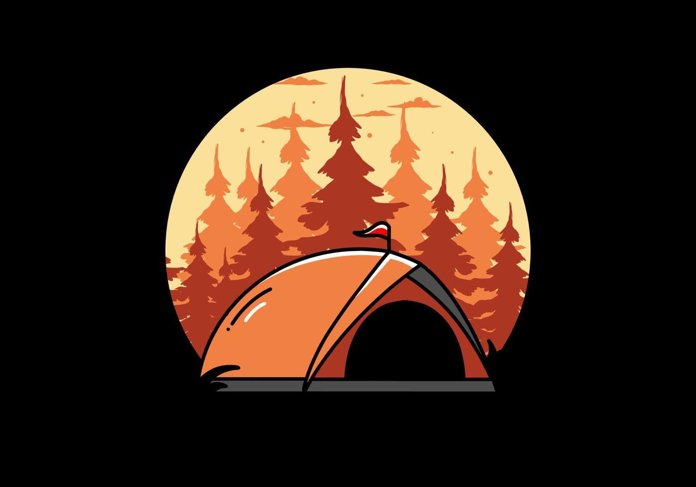 kupoltält camping illustration badge design vektor