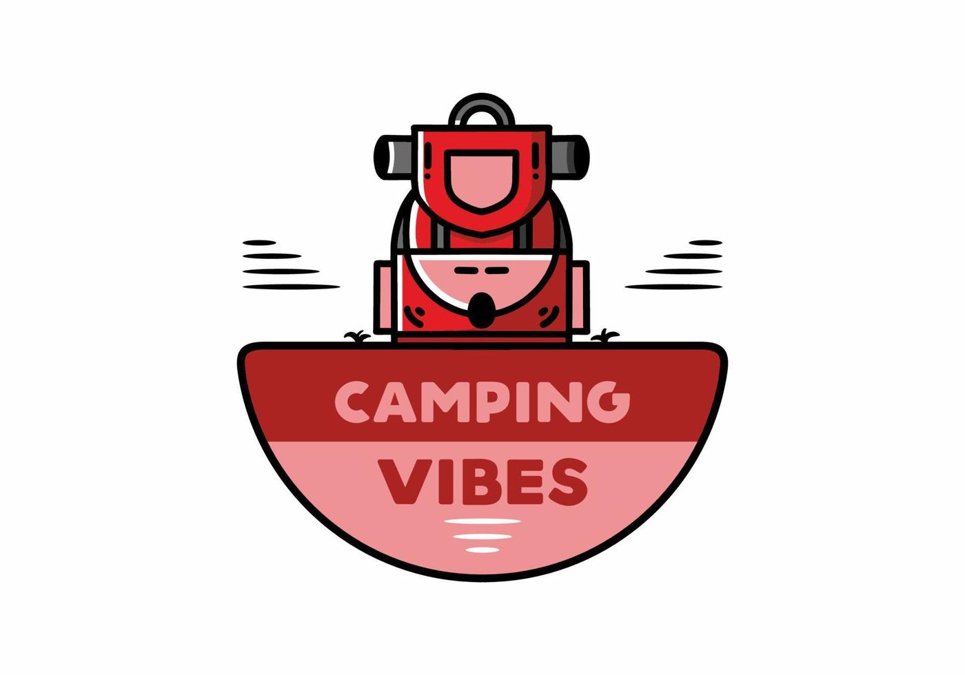 einfaches Illustrationsdesign für Campingtaschen vektor