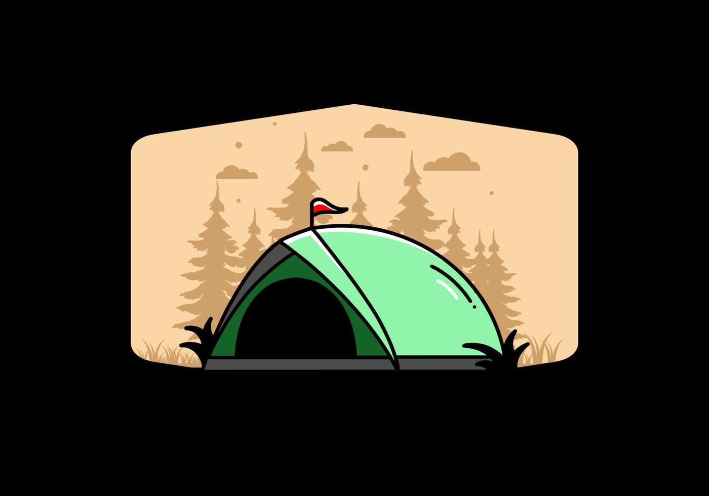 kuppelzelt camping illustration abzeichen design vektor