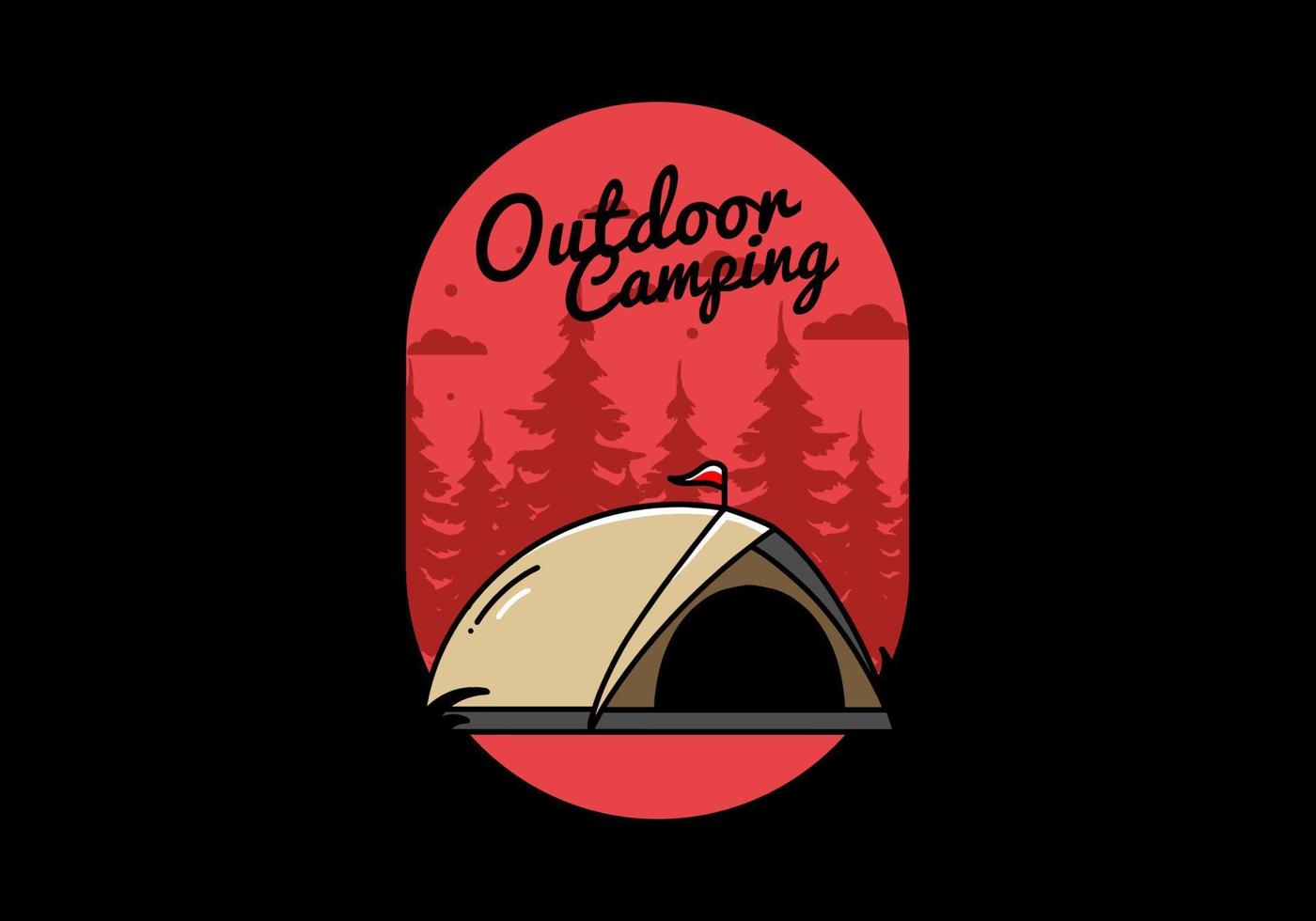 kuppelzelt camping illustration abzeichen design vektor