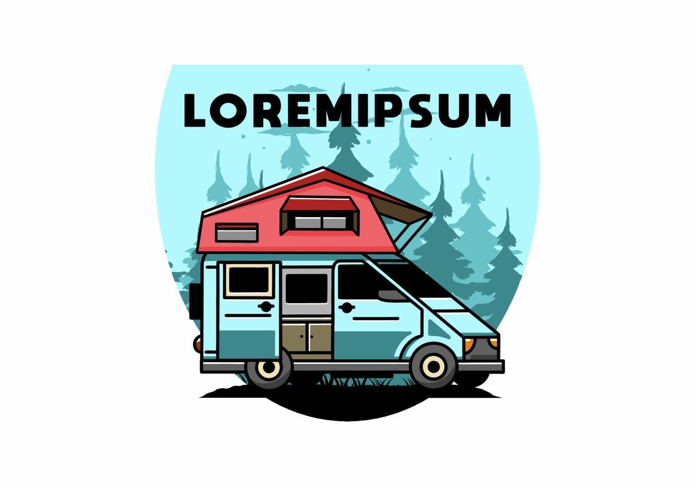 camping auf dachautoillustrationsdesign vektor