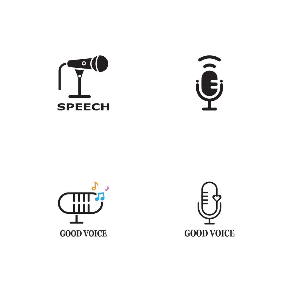 Mikrofon-Symbol-Vektor-Design-Vorlage vektor