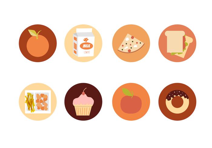 Schule Mittagessen Icons Free Vector