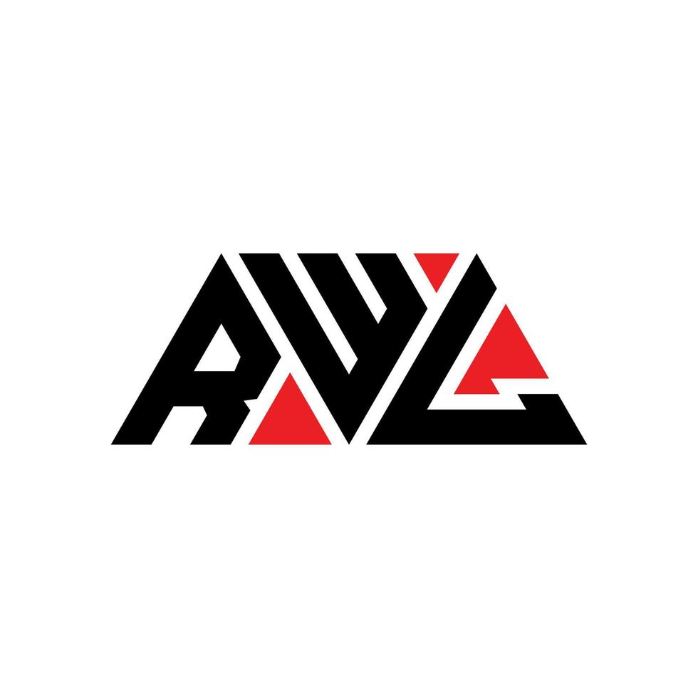 rwl-Dreieck-Buchstaben-Logo-Design mit Dreiecksform. RWL-Dreieck-Logo-Design-Monogramm. RWL-Dreieck-Vektor-Logo-Vorlage mit roter Farbe. rwl dreieckiges Logo einfaches, elegantes und luxuriöses Logo. rwl vektor