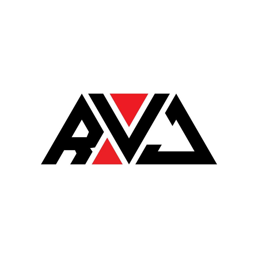 RVJ-Dreieck-Buchstaben-Logo-Design mit Dreiecksform. RVJ-Dreieck-Logo-Design-Monogramm. RVJ-Dreieck-Vektor-Logo-Vorlage mit roter Farbe. RVJ dreieckiges Logo einfaches, elegantes und luxuriöses Logo. rvj vektor