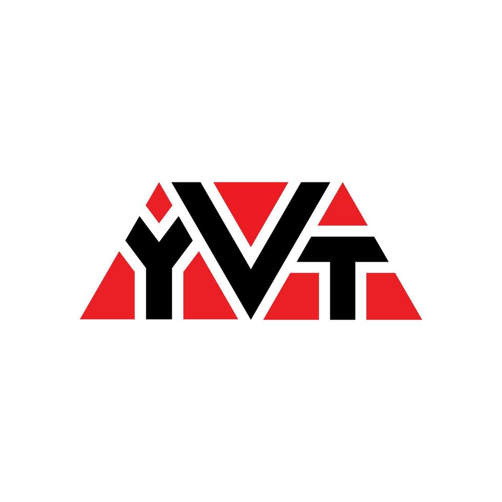 Yvt-Dreieck-Buchstaben-Logo-Design mit Dreiecksform. Yvt-Dreieck-Logo-Design-Monogramm. Yvt-Dreieck-Vektor-Logo-Vorlage mit roter Farbe. yvt dreieckiges Logo einfaches, elegantes und luxuriöses Logo. yvt vektor