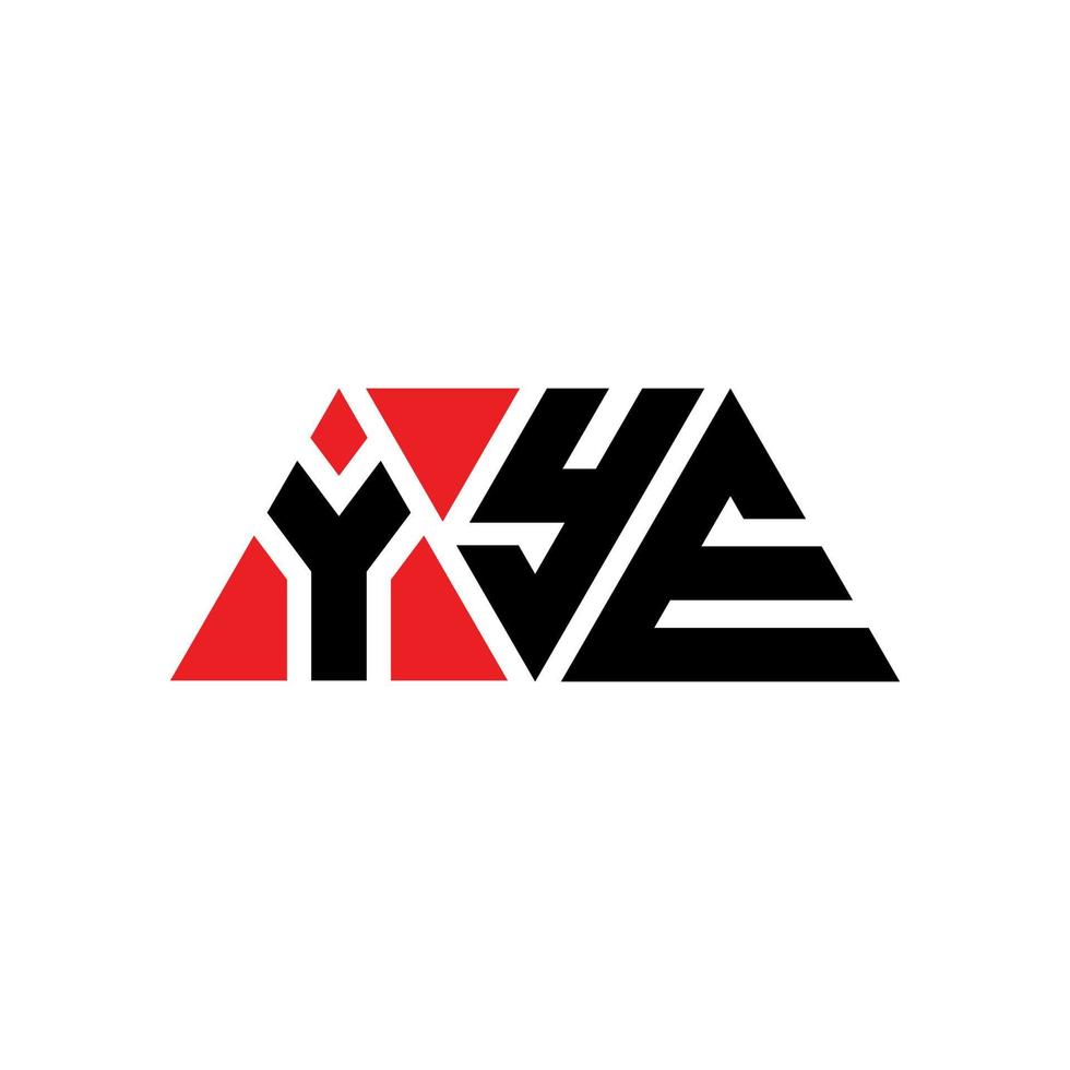 yye triangel bokstavslogotypdesign med triangelform. yye triangel logotyp design monogram. yye triangel vektor logotyp mall med röd färg. yye trekantig logotyp enkel, elegant och lyxig logotyp. ååå