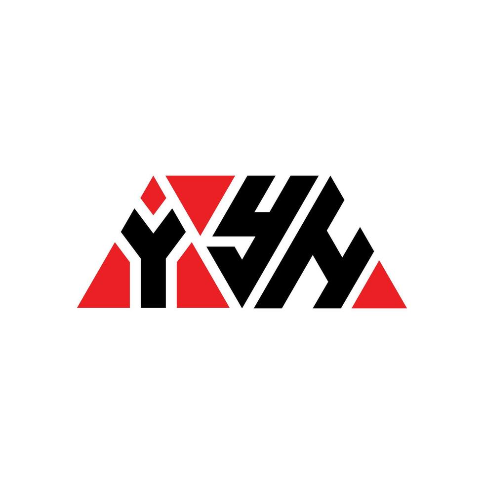 YYH-Dreieck-Buchstaben-Logo-Design mit Dreiecksform. YYH-Dreieck-Logo-Design-Monogramm. YYH-Dreieck-Vektor-Logo-Vorlage mit roter Farbe. yyh dreieckiges Logo einfaches, elegantes und luxuriöses Logo. yyh vektor
