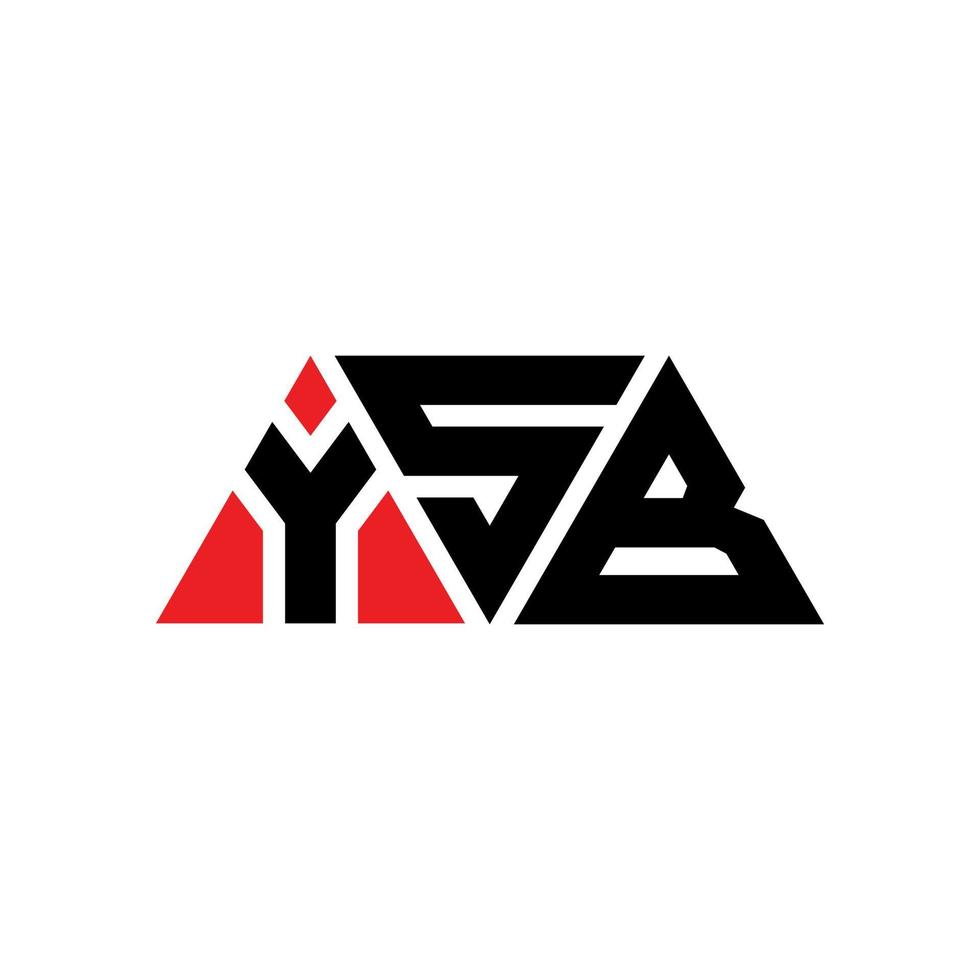 ysb-Dreieck-Buchstaben-Logo-Design mit Dreiecksform. ysb-Dreieck-Logo-Design-Monogramm. ysb-Dreieck-Vektor-Logo-Vorlage mit roter Farbe. ysb dreieckiges Logo einfaches, elegantes und luxuriöses Logo. ysb vektor