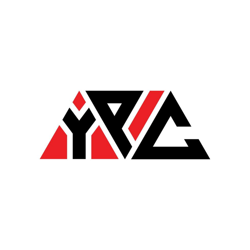 ypc triangel bokstavslogotypdesign med triangelform. ypc triangel logotyp design monogram. ypc triangel vektor logotyp mall med röd färg. ypc triangulär logotyp enkel, elegant och lyxig logotyp. ypc