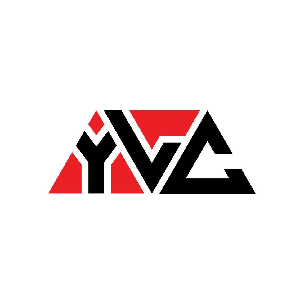 YLC-Dreieck-Buchstaben-Logo-Design mit Dreiecksform. YLC-Dreieck-Logo-Design-Monogramm. YLC-Dreieck-Vektor-Logo-Vorlage mit roter Farbe. ylc dreieckiges Logo einfaches, elegantes und luxuriöses Logo. ylc vektor