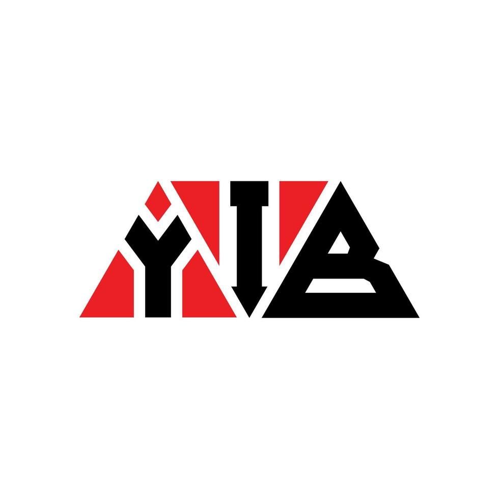 Yib-Dreieck-Buchstaben-Logo-Design mit Dreiecksform. Yib-Dreieck-Logo-Design-Monogramm. Yib-Dreieck-Vektor-Logo-Vorlage mit roter Farbe. yib dreieckiges Logo einfaches, elegantes und luxuriöses Logo. jab vektor