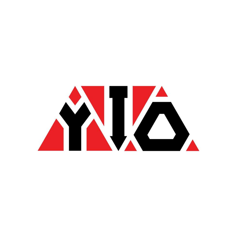 yio triangel bokstavslogotypdesign med triangelform. yio triangel logotyp design monogram. yio triangel vektor logotyp mall med röd färg. yio triangulär logotyp enkel, elegant och lyxig logotyp. yio