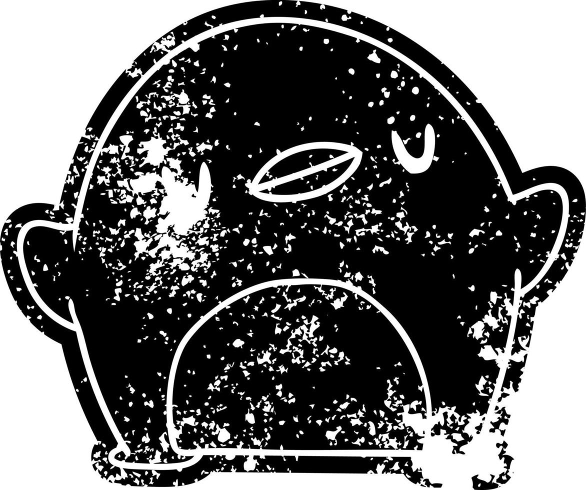 Grunge-Symbol kawaii eines niedlichen Pinguins vektor