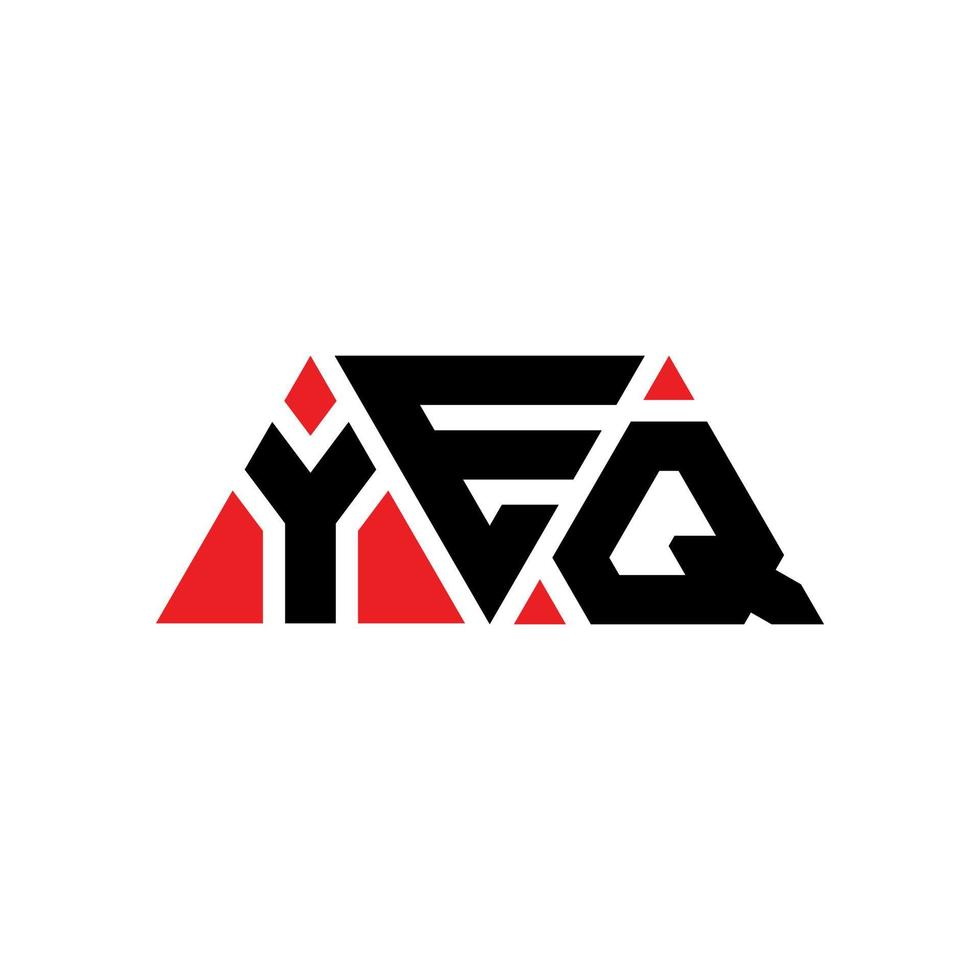 Yeq-Dreieck-Buchstaben-Logo-Design mit Dreiecksform. Yeq-Dreieck-Logo-Design-Monogramm. Yeq-Dreieck-Vektor-Logo-Vorlage mit roter Farbe. yeq dreieckiges Logo einfaches, elegantes und luxuriöses Logo. ja vektor
