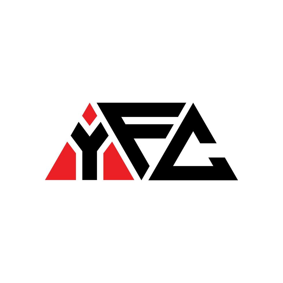 yfc-Dreieck-Buchstaben-Logo-Design mit Dreiecksform. yfc-Dreieck-Logo-Design-Monogramm. yfc-Dreieck-Vektor-Logo-Vorlage mit roter Farbe. yfc dreieckiges Logo einfaches, elegantes und luxuriöses Logo. yfc vektor