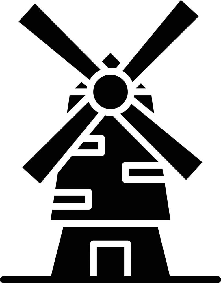 Symbol für Windmühlen-Glyphe vektor