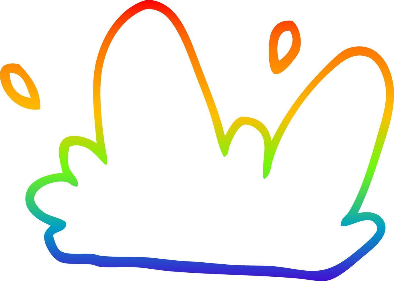 Regenbogen-Gradientenlinie Zeichnung Cartoon Wasserspritzer vektor