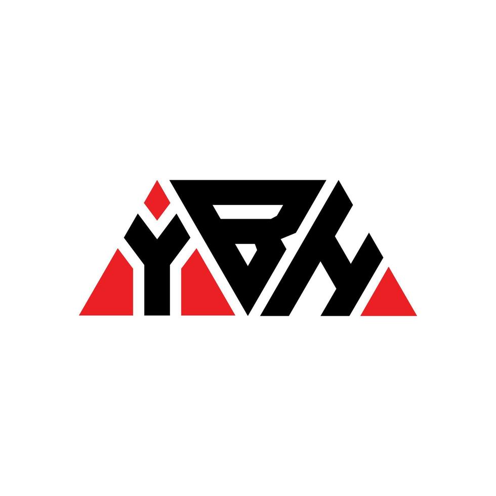 ybh triangel bokstavslogotypdesign med triangelform. ybh triangel logotyp design monogram. ybh triangel vektor logotyp mall med röd färg. ybh triangulär logotyp enkel, elegant och lyxig logotyp. ybh