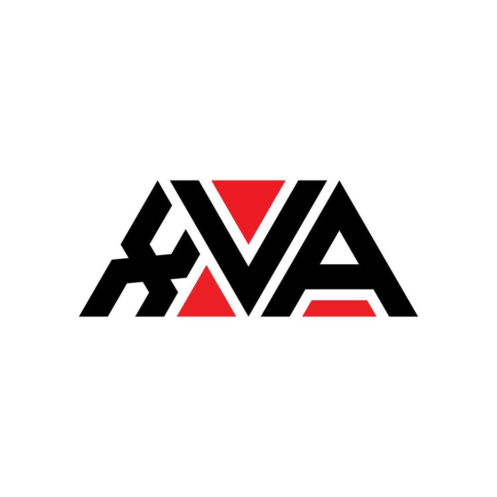 xva Dreiecksbuchstaben-Logo-Design mit Dreiecksform. XVA-Dreieck-Logo-Design-Monogramm. xva-Dreieck-Vektor-Logo-Vorlage mit roter Farbe. xva dreieckiges Logo einfaches, elegantes und luxuriöses Logo. xva vektor