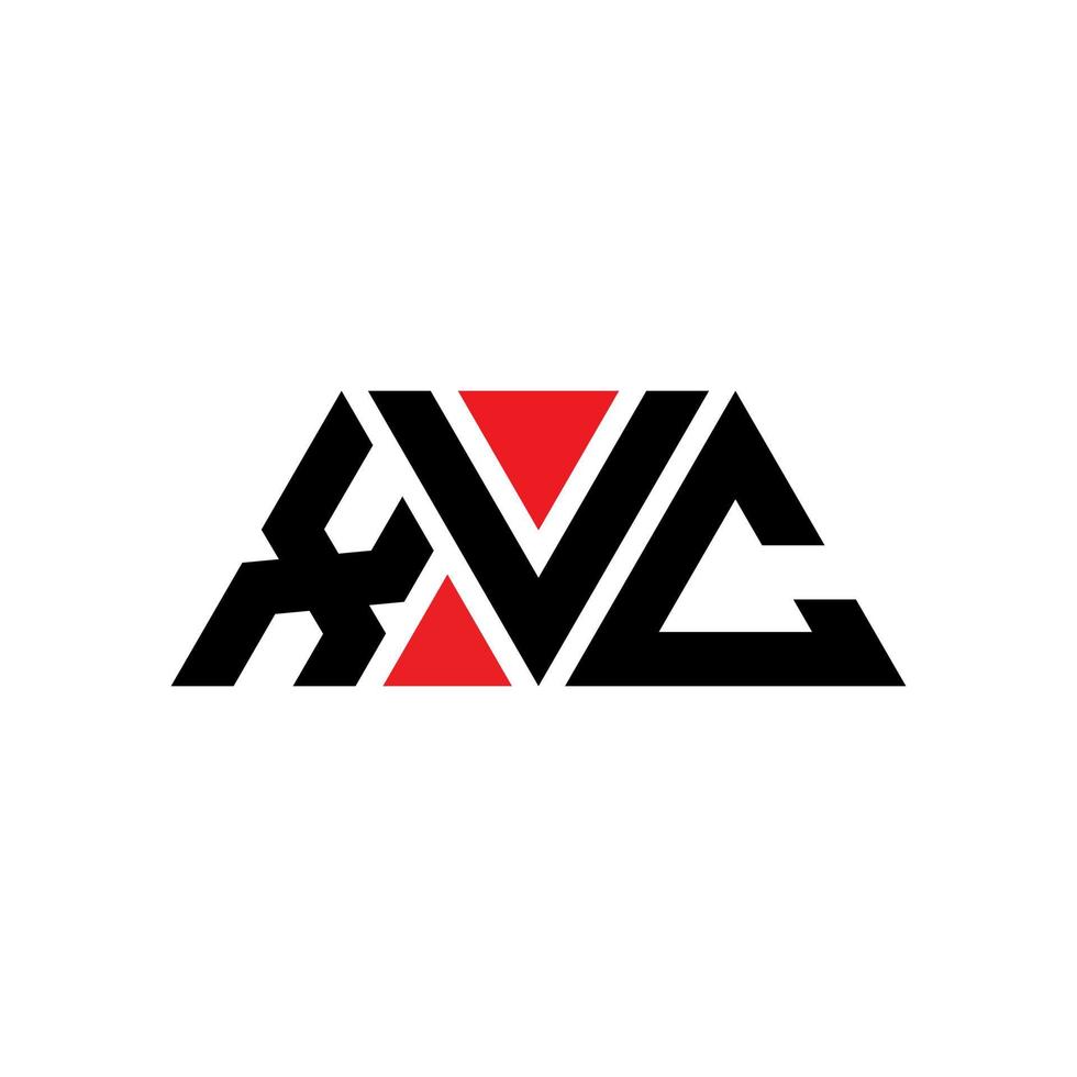 xvc-Dreieck-Buchstaben-Logo-Design mit Dreiecksform. Xvc-Dreieck-Logo-Design-Monogramm. Xvc-Dreieck-Vektor-Logo-Vorlage mit roter Farbe. xvc dreieckiges Logo einfaches, elegantes und luxuriöses Logo. xvc vektor