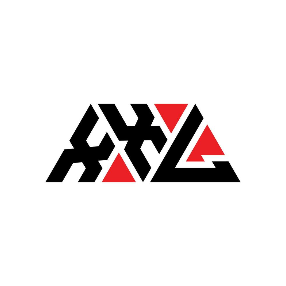 XXL-Dreieck-Buchstaben-Logo-Design mit Dreiecksform. XXL-Dreieck-Logo-Design-Monogramm. XXL-Dreieck-Vektor-Logo-Vorlage mit roter Farbe. xxl dreieckiges Logo einfaches, elegantes und luxuriöses Logo. XXL vektor
