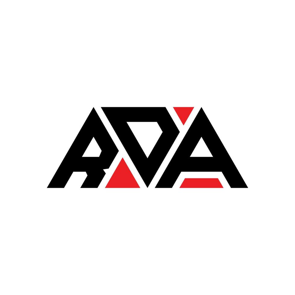 RDA-Dreieck-Buchstaben-Logo-Design mit Dreiecksform. RDA-Dreieck-Logo-Design-Monogramm. rda-Dreieck-Vektor-Logo-Vorlage mit roter Farbe. rda dreieckiges Logo einfaches, elegantes und luxuriöses Logo. rda vektor