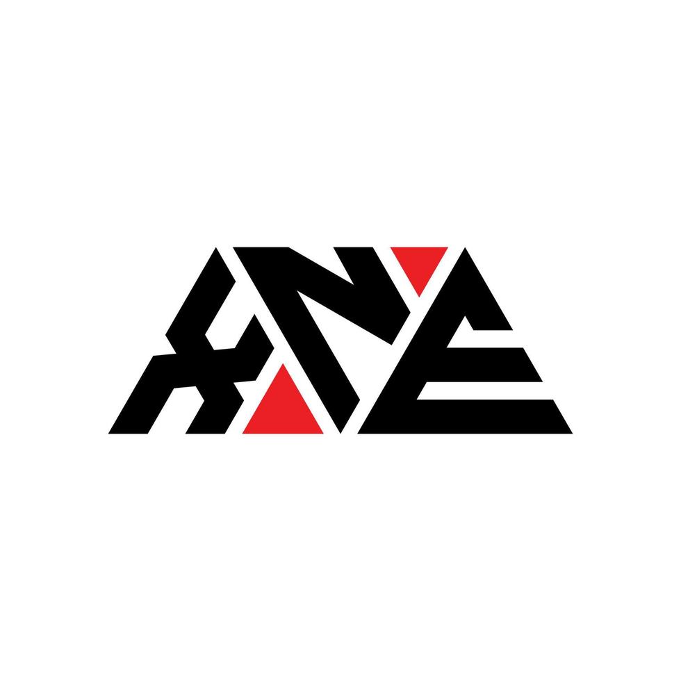 Xne Dreiecksbuchstaben-Logo-Design mit Dreiecksform. Xne-Dreieck-Logo-Design-Monogramm. Xne-Dreieck-Vektor-Logo-Vorlage mit roter Farbe. xne dreieckiges Logo einfaches, elegantes und luxuriöses Logo. xne vektor