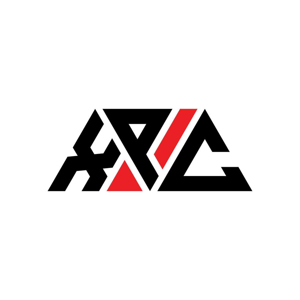 xpc triangel bokstavslogotypdesign med triangelform. xpc triangel logotyp design monogram. xpc triangel vektor logotyp mall med röd färg. xpc triangulär logotyp enkel, elegant och lyxig logotyp. xpc