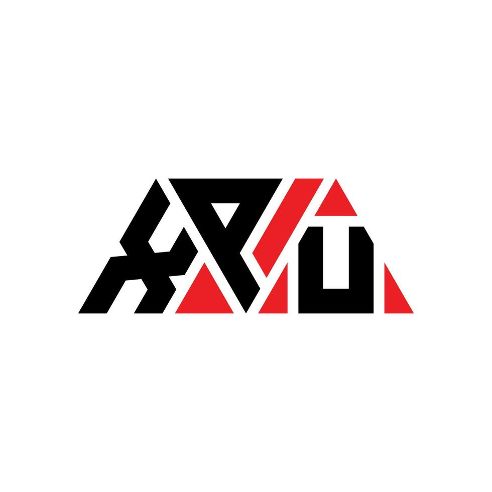 xpu triangel bokstavslogotypdesign med triangelform. xpu triangel logotyp design monogram. xpu triangel vektor logotyp mall med röd färg. xpu triangulär logotyp enkel, elegant och lyxig logotyp. xpu