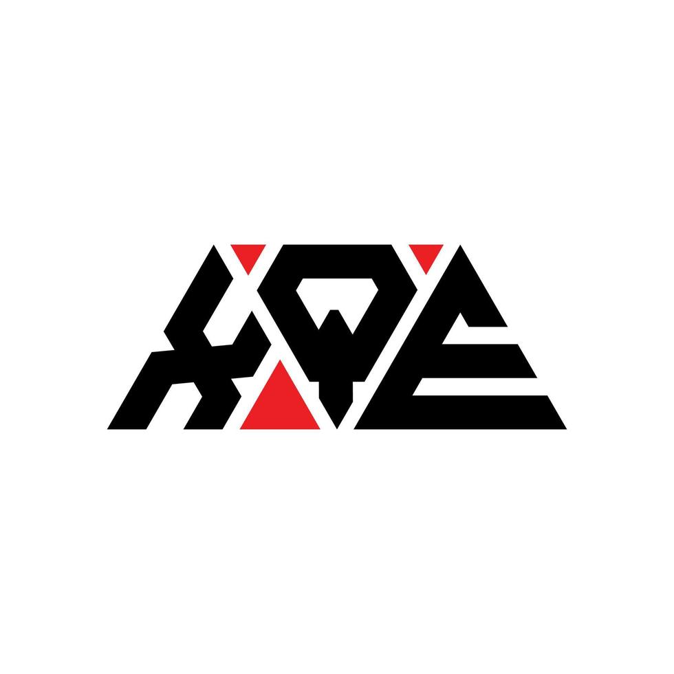 xqe Dreiecksbuchstaben-Logo-Design mit Dreiecksform. Xqe-Dreieck-Logo-Design-Monogramm. Xqe-Dreieck-Vektor-Logo-Vorlage mit roter Farbe. xqe dreieckiges Logo einfaches, elegantes und luxuriöses Logo. xqe vektor