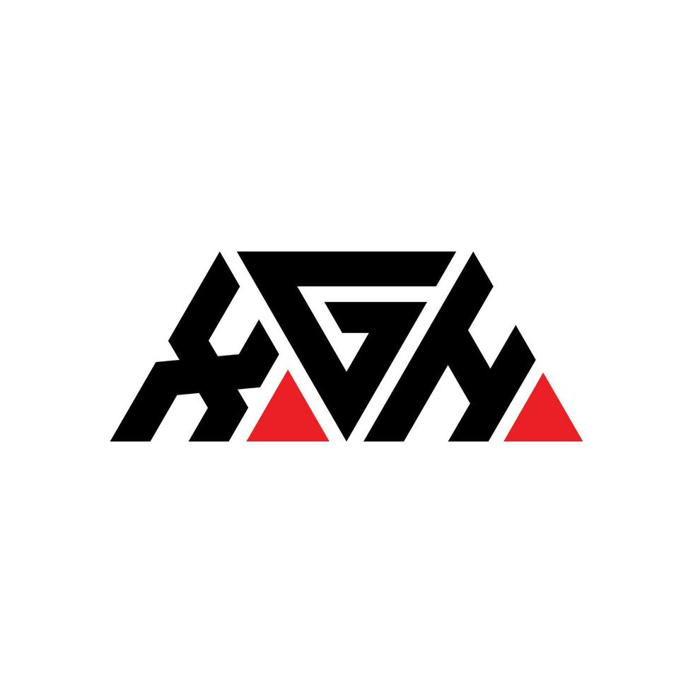 Xgh-Dreieck-Buchstaben-Logo-Design mit Dreiecksform. Xgh-Dreieck-Logo-Design-Monogramm. xgh-Dreieck-Vektor-Logo-Vorlage mit roter Farbe. xgh dreieckiges Logo einfaches, elegantes und luxuriöses Logo. xgh vektor