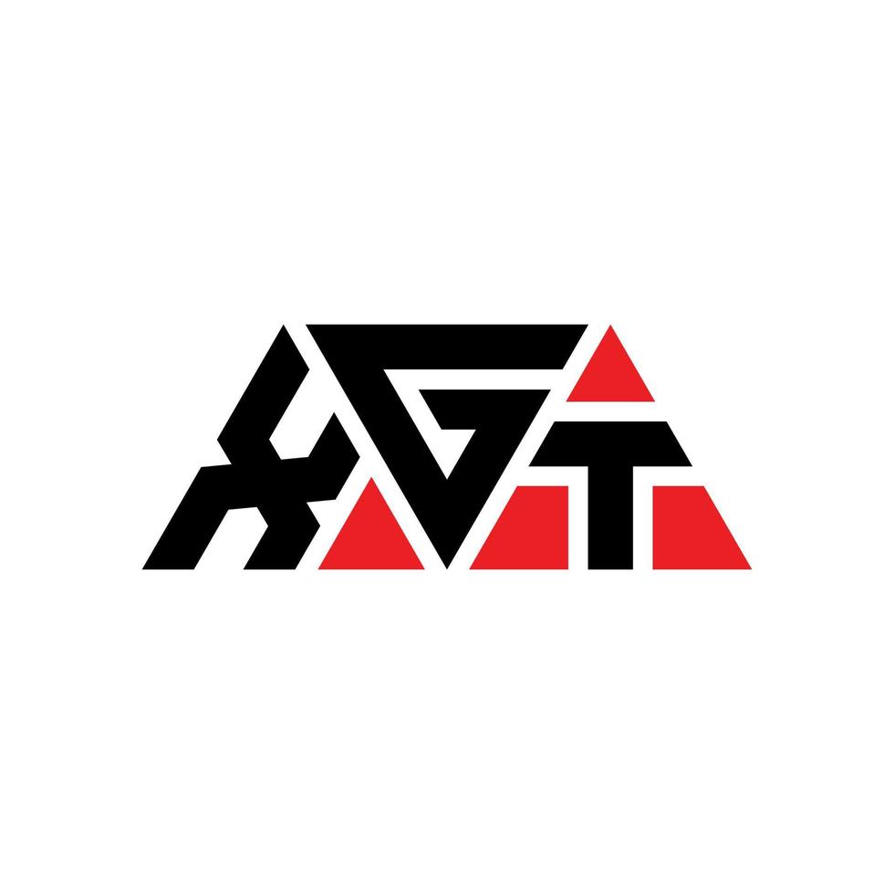 xgt-Dreieck-Buchstaben-Logo-Design mit Dreiecksform. Xgt-Dreieck-Logo-Design-Monogramm. xgt-Dreieck-Vektor-Logo-Vorlage mit roter Farbe. xgt dreieckiges Logo einfaches, elegantes und luxuriöses Logo. xgt vektor