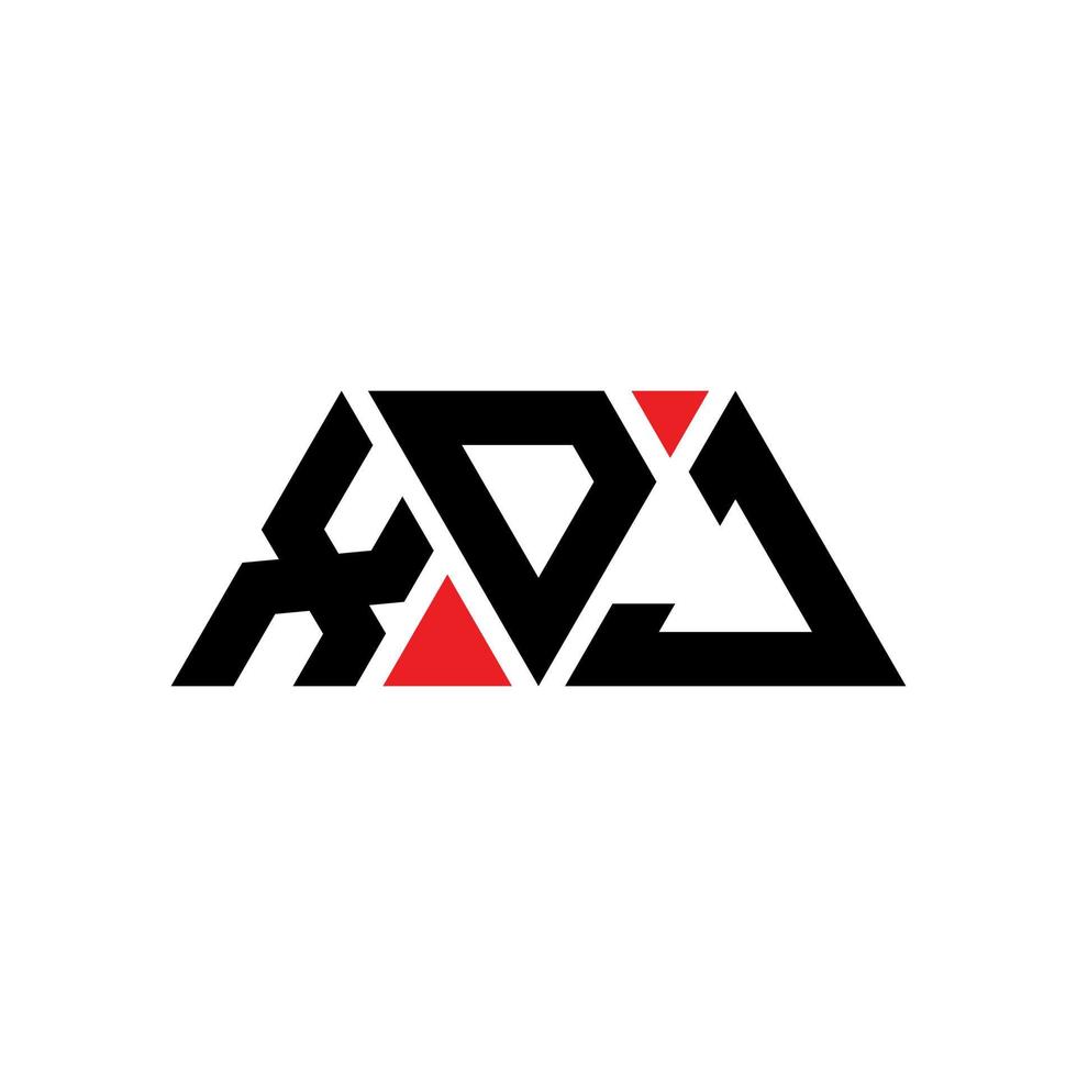 xdj Dreiecksbuchstaben-Logo-Design mit Dreiecksform. Xdj-Dreieck-Logo-Design-Monogramm. Xdj-Dreieck-Vektor-Logo-Vorlage mit roter Farbe. xdj dreieckiges Logo einfaches, elegantes und luxuriöses Logo. xdj vektor
