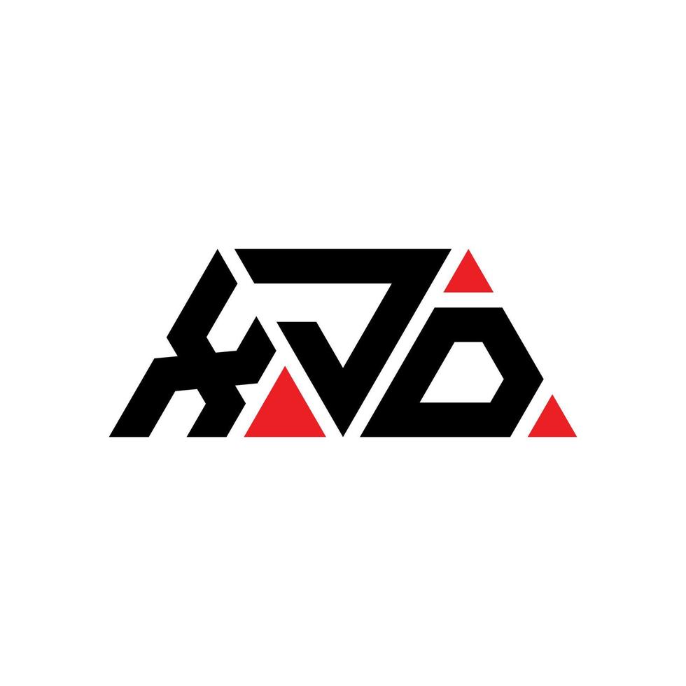 xjd-Dreieck-Buchstaben-Logo-Design mit Dreiecksform. xjd-Dreieck-Logo-Design-Monogramm. xjd-Dreieck-Vektor-Logo-Vorlage mit roter Farbe. xjd dreieckiges Logo einfaches, elegantes und luxuriöses Logo. xjd vektor