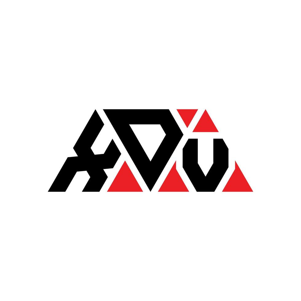 xdv-Dreieck-Buchstaben-Logo-Design mit Dreiecksform. xdv-Dreieck-Logo-Design-Monogramm. xdv-Dreieck-Vektor-Logo-Vorlage mit roter Farbe. xdv dreieckiges Logo einfaches, elegantes und luxuriöses Logo. xdv vektor