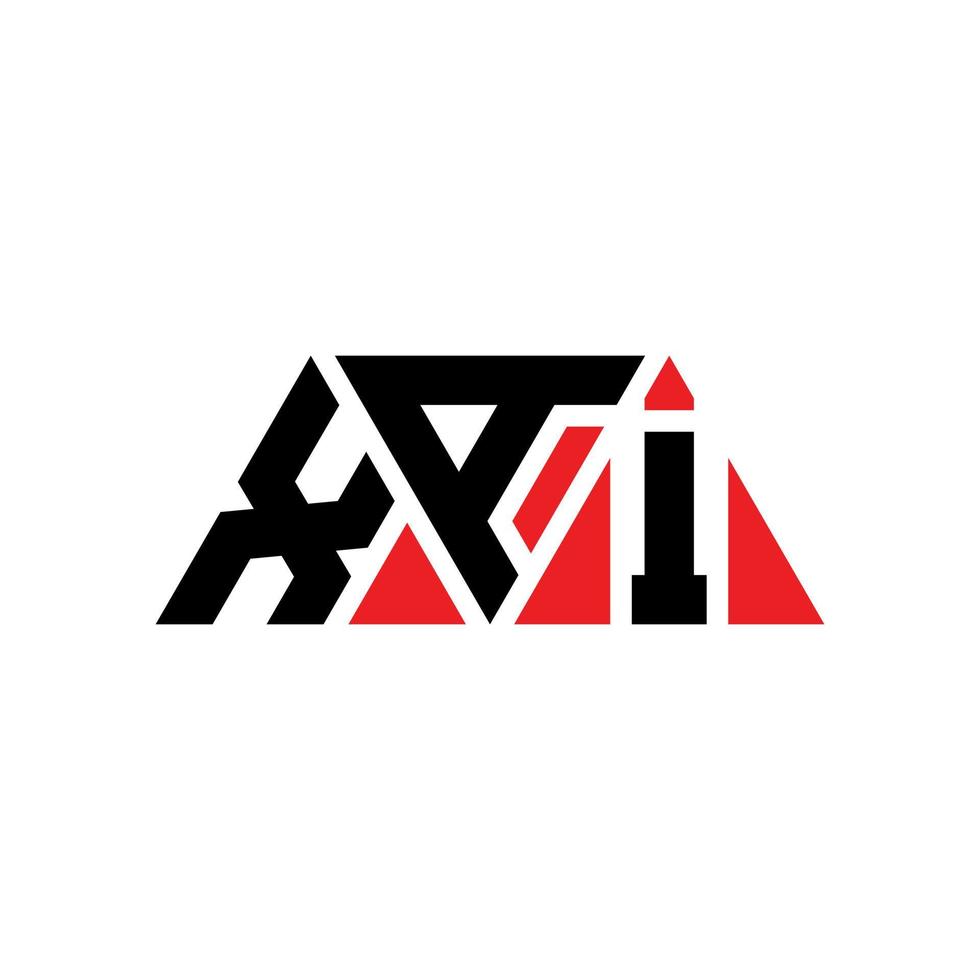 Xai-Dreieck-Buchstaben-Logo-Design mit Dreiecksform. Xai-Dreieck-Logo-Design-Monogramm. Xai-Dreieck-Vektor-Logo-Vorlage mit roter Farbe. xai dreieckiges Logo einfaches, elegantes und luxuriöses Logo. xai vektor